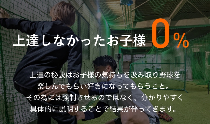 野球教室will｜上達しなかったお子様0％